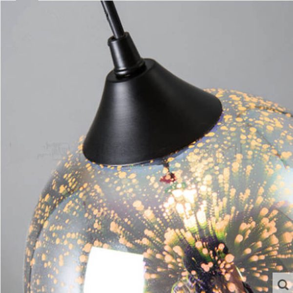 Modern Creative 3D Stained Fireworks Glass Jar 1-Light Pendant Light - Image 9