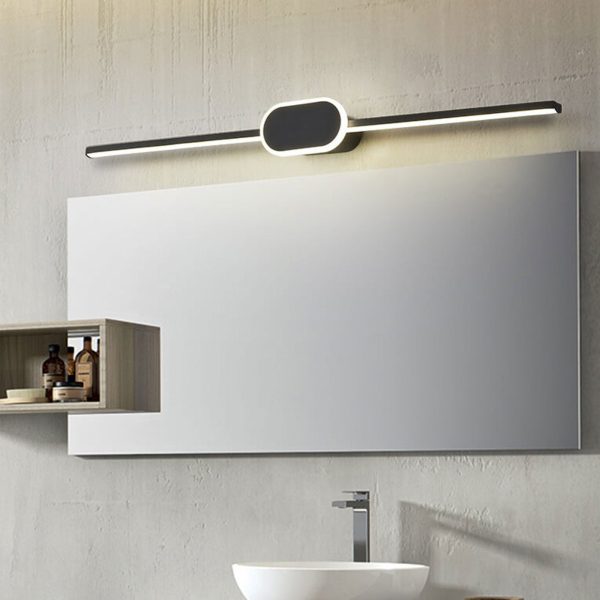Modern Minimalist Long Strip Oval Base Vanity Light LED Wall Sconce Lamp - Image 15