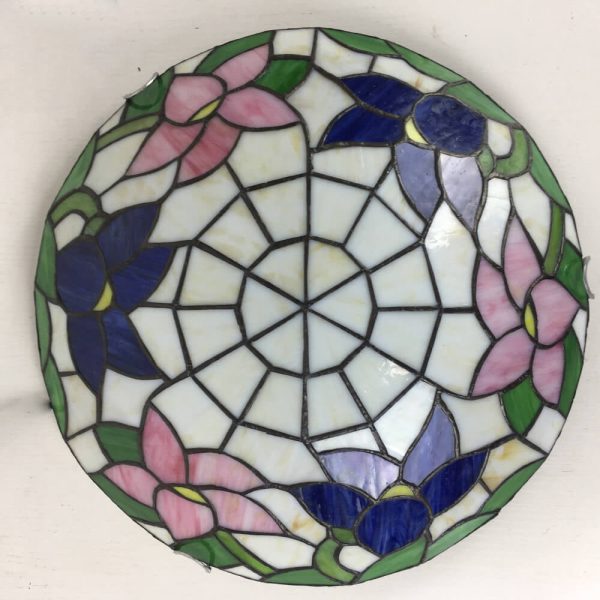 Traditional Tiffany Round Shell Bead Stained Glass 2-Light Flush Mount Ceiling Light For Hallway - Image 23