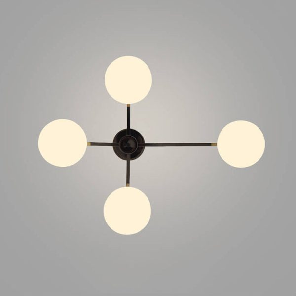 Nordic Light Luxury Glass Ball Iron Bracket 3/4/5 Light Semi- Flush Mount Ceiling Light - Image 25