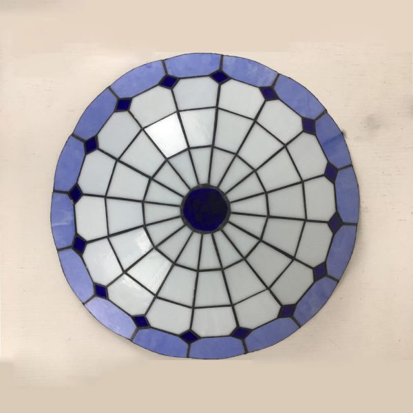 Traditional Tiffany Round Shell Bead Stained Glass 2-Light Flush Mount Ceiling Light For Hallway - Image 24
