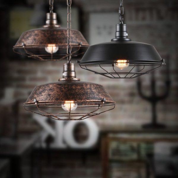 Industrial Wide Cage 1-Light Pendant Light - Image 3