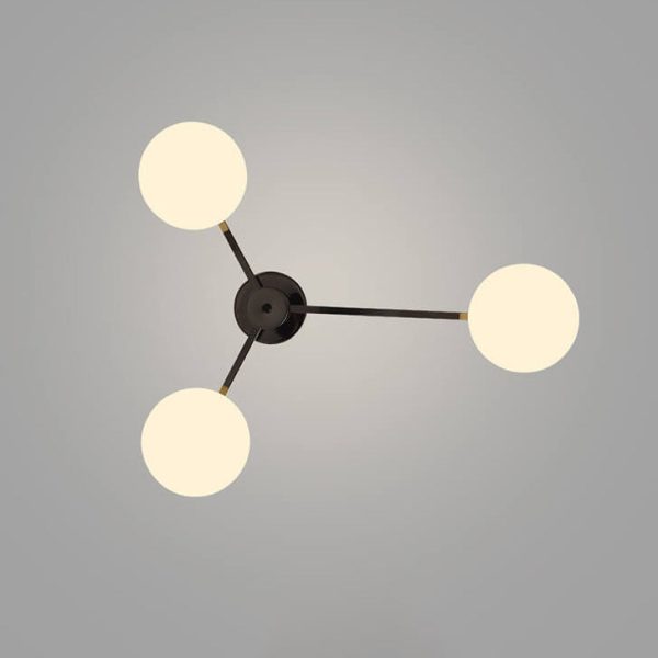 Nordic Light Luxury Glass Ball Iron Bracket 3/4/5 Light Semi- Flush Mount Ceiling Light - Image 26