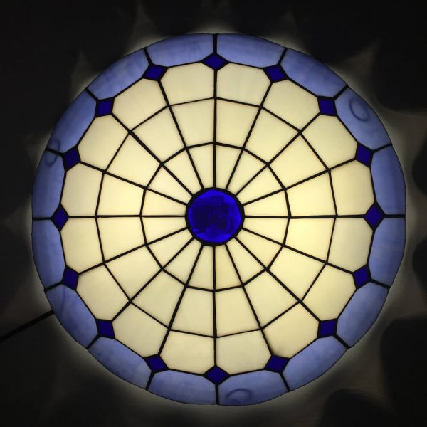 Traditional Tiffany Round Shell Bead Stained Glass 2-Light Flush Mount Ceiling Light For Hallway - Image 25