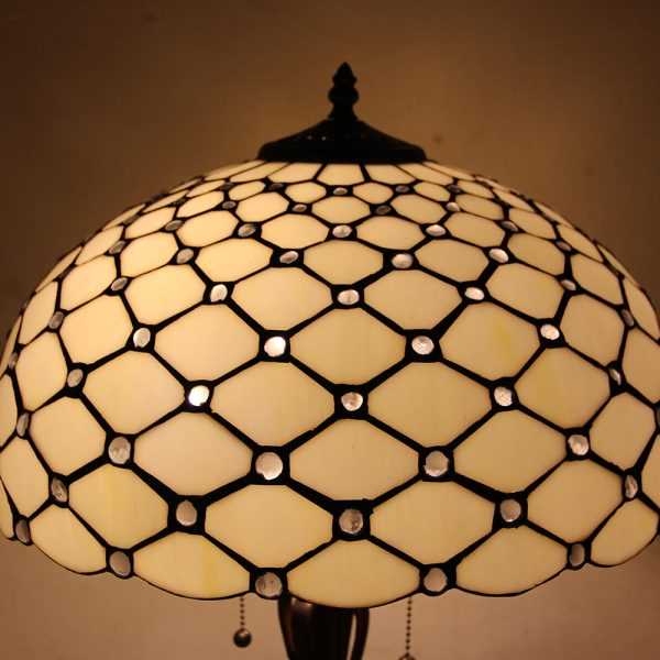 Tiffany Mediterranean Stained Glass Cone Pull Cord 2-Light Table Lamp - Image 34