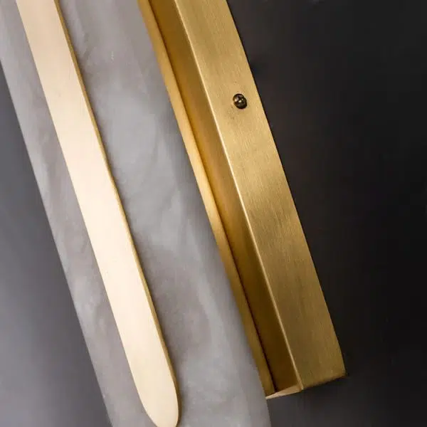 Light Luxury Brass Marble Oval Square LED Wall Sconce Lamp - Image 24