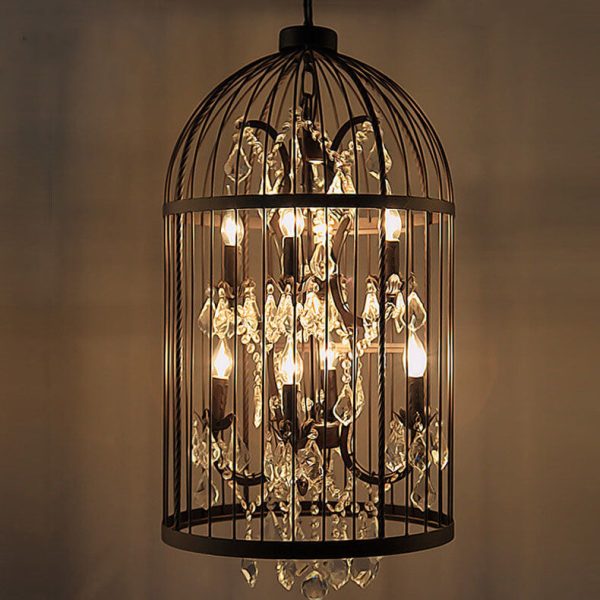 Retro Wrought Iron 4/8 Light Bird Cage Shaped Chandeliers - Image 8