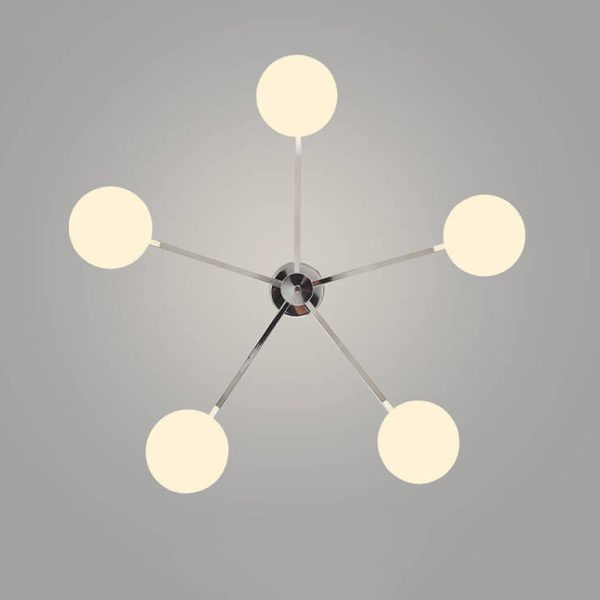 Nordic Light Luxury Glass Ball Iron Bracket 3/4/5 Light Semi- Flush Mount Ceiling Light - Image 23
