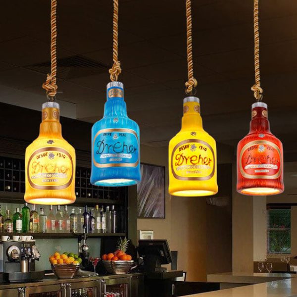 Contemporary Industrial Colorful Bottle Resin 1-Light Pendant Light - Image 11