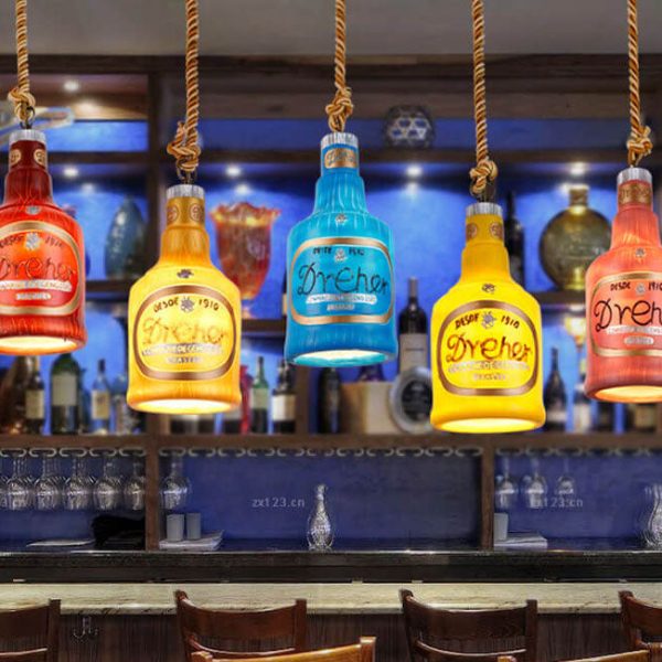 Contemporary Industrial Colorful Bottle Resin 1-Light Pendant Light - Image 12