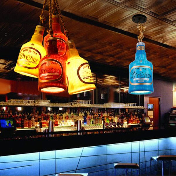 Contemporary Industrial Colorful Bottle Resin 1-Light Pendant Light - Image 3