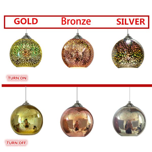 Modern Creative 3D Colorful Fireworks Glass 1-Light Dome Pendant Light - Image 6
