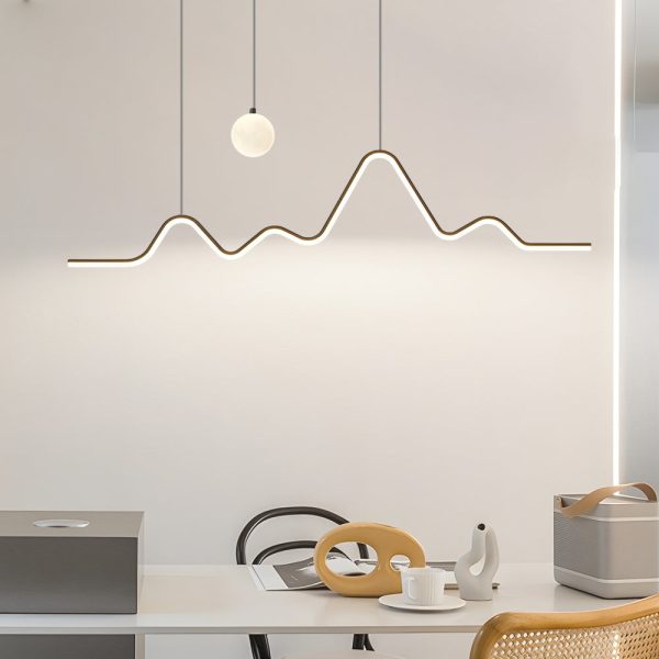 Long Strip Waves Mountain Moon 3 Step Dimming Modern Dining Room Light - Image 2