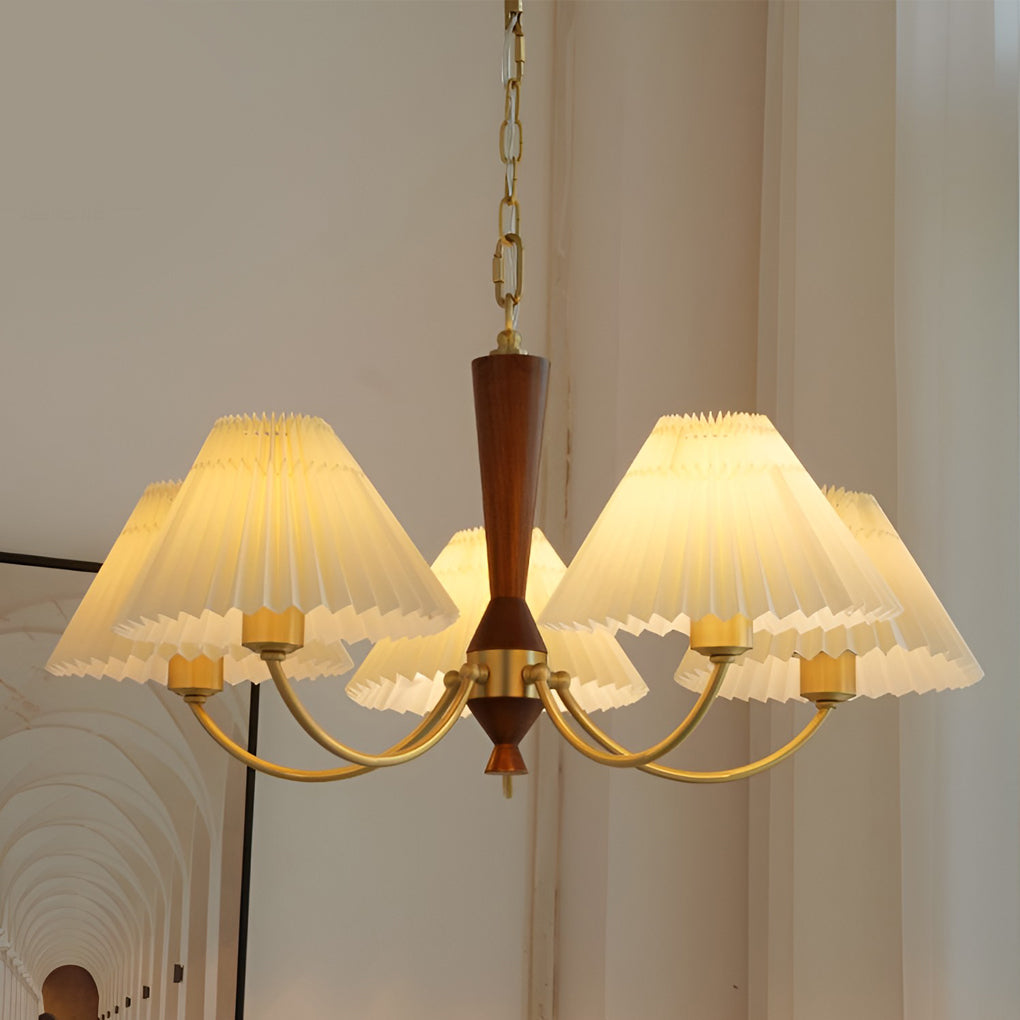 4-06da9a55-ff36-42be-9ff6-c5057a547e02.jpg 3 Lights Pleated Lampshade 12W LED Nordic Chandelier Pendant Light - Image 1