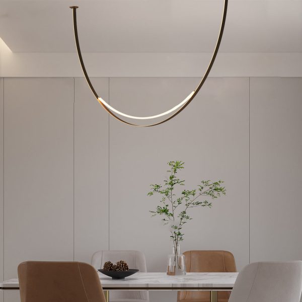 1/3 Leather Belts LED Pendant Light Modern LED Staircase Chandelier - Image 3