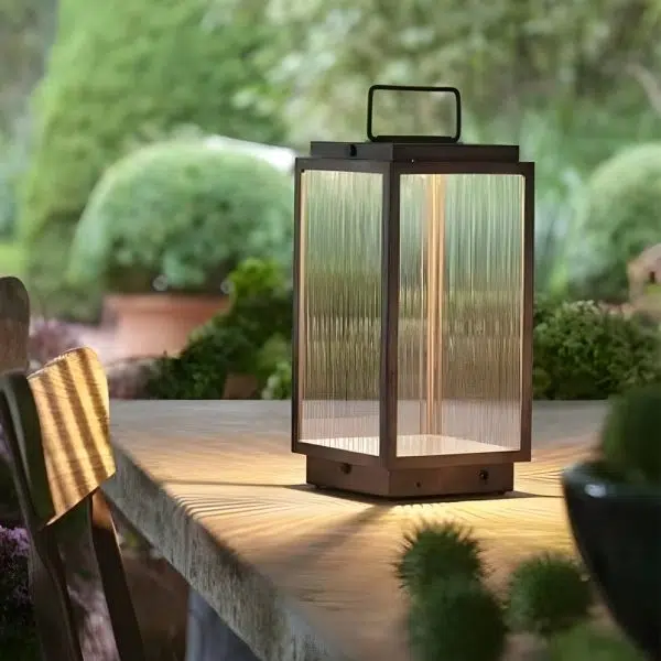 Modern 11-In Glass LED Portable Outdoor Lanterns - Hardwired - Image 3