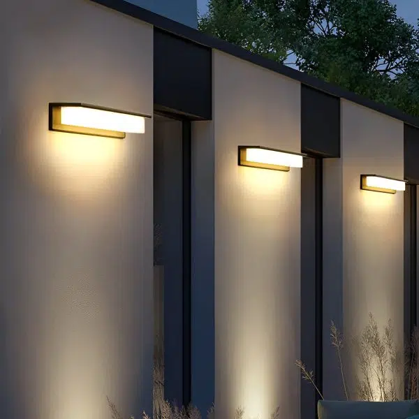 Minimalist Rectangular Waterproof LED Modern Solar Wall Lamp Exterior Lights - Image 3