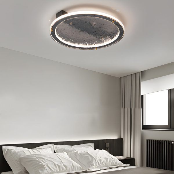 Black Glass LED Flush Mount Ceiling Light - Image 3