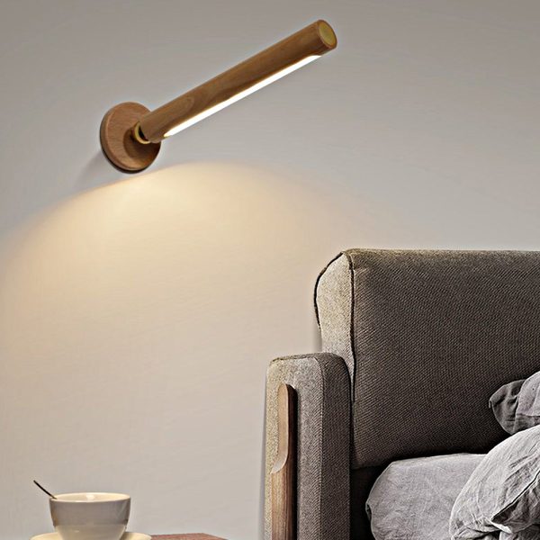 Rotation Wood LED Portable Magnetic USB Touch Night Light