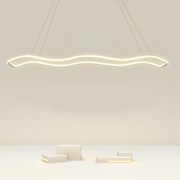 Long Waves Circular Design LED Nordic Hanging Ceiling Light Chandelier - Image 6