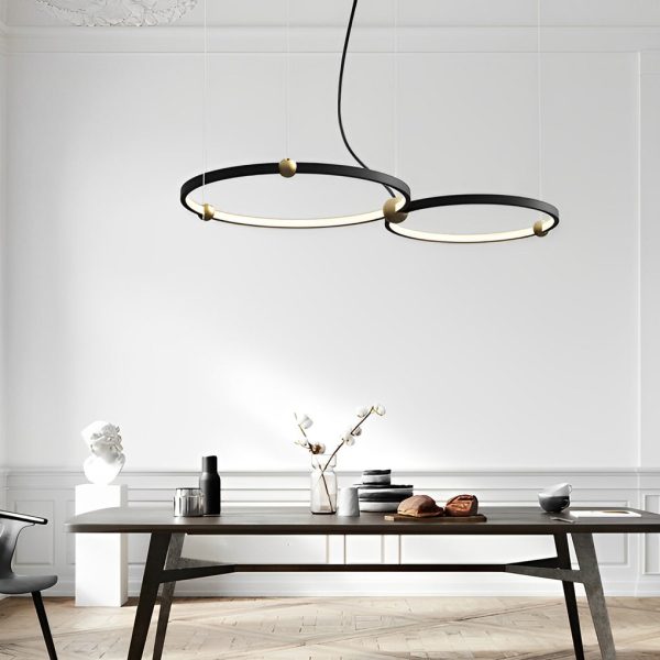 Circular Combination Creative Art Metal Black Post-Modern Chandelier - Image 2