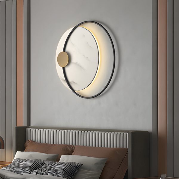 Dia 13''/26'' Round Marble Decorative LED Wall Sconces for Home - Image 3