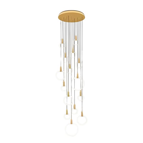 Minimalist Rings Stepless Dimming LED Nordic Duplex Stair Chandelier - Image 8