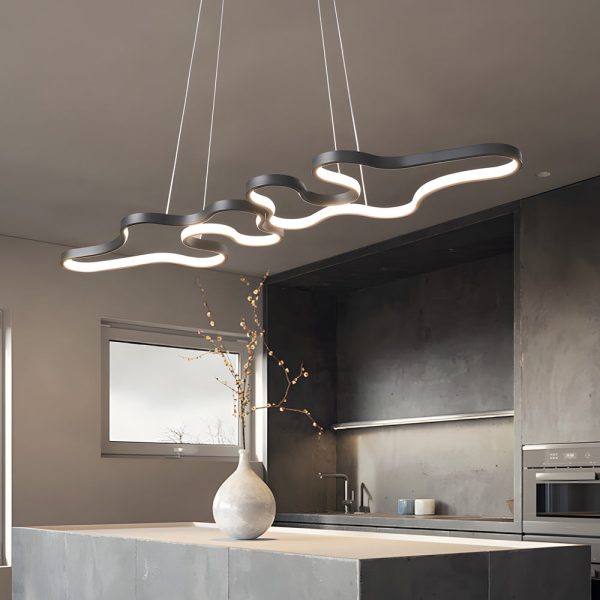 Linear Island Suspended Lighting Fixture: Modern LED Pendant Light for Dining Room - Image 3