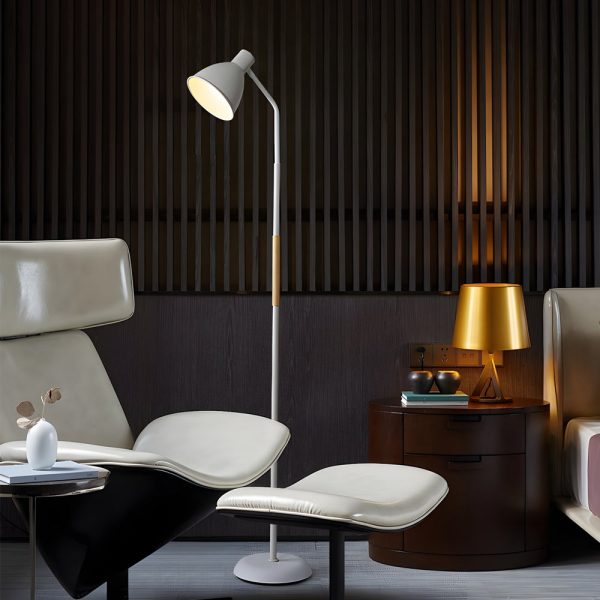 59 inch Wood and Metal Arc LED Task Floor Lamp - Image 3