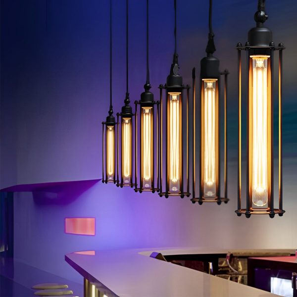 Retro Iron Energy-saving LED Black Industrial Style Pendant Light Fixture - Image 3