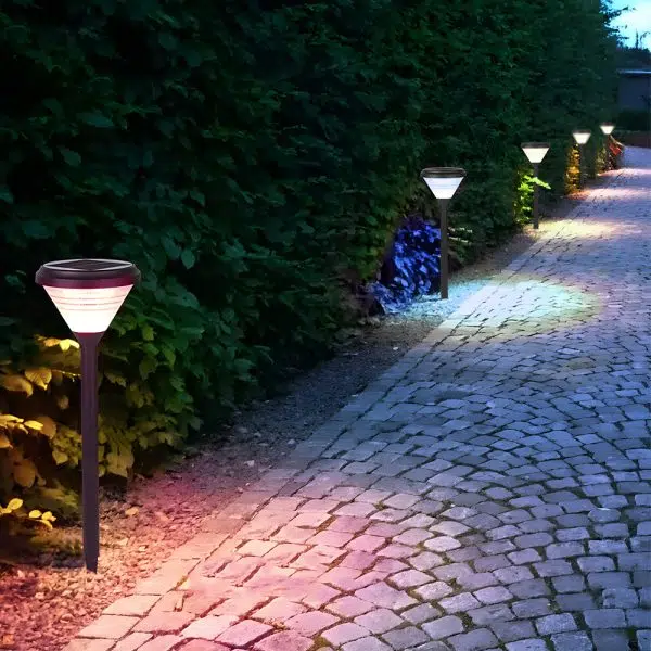 27.6-Inch H Black LED Solar Pathway Landscape Lights - Image 3
