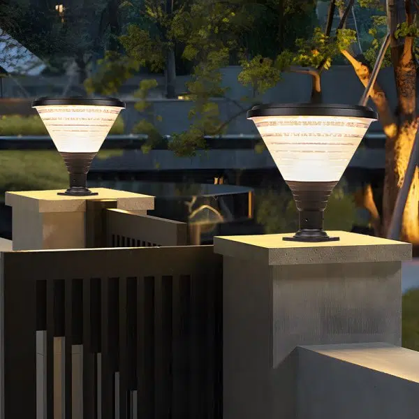 18.9-Inch H 1-Light Black Round Pier Mount Post Light - Image 2