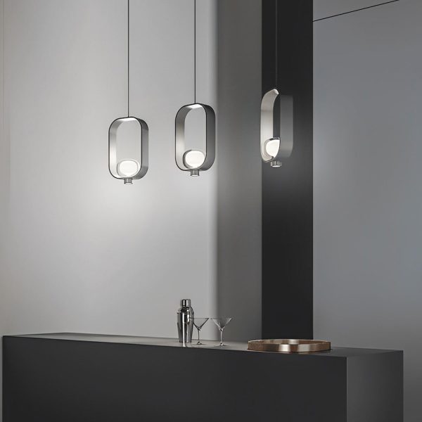 Rounded Rectangular Creative Electroplated Iron Glass Nordic Pendant Lights - Image 3