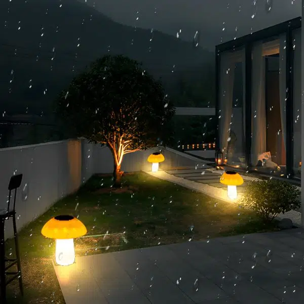 Mushroom Waterproof LED Intelligent Light-controlled Solar Lawn Lights - Image 4
