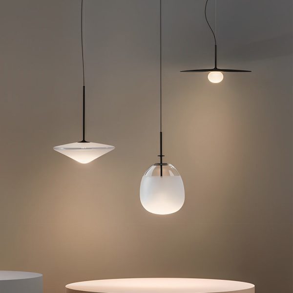 Round Creative Glass Iron LED Black Nordic Pendant Lighting Chandelier - Image 4