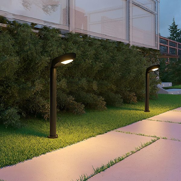 Minimalist Solar Powered Lawn Lights Sleek Aluminum Black Garden Lamp - Image 5