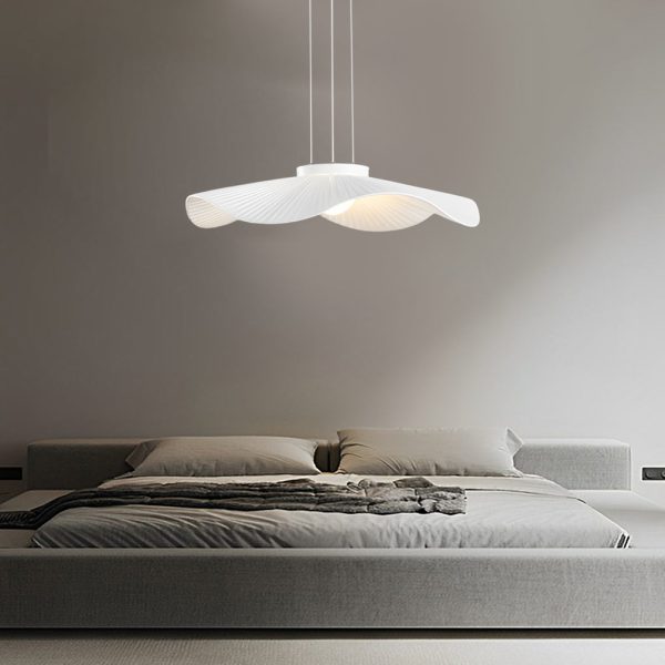 Pleated Fabric Hats Flowers Three Step Dimming Modern Ceiling Lights - Image 2