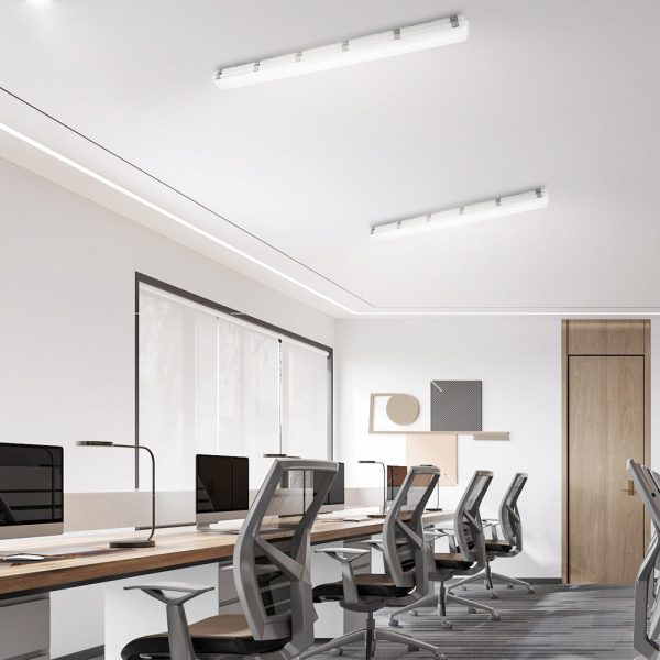 23-inch White Linear Vapor Tight LED Flush Mount Ceiling Light - Image 2