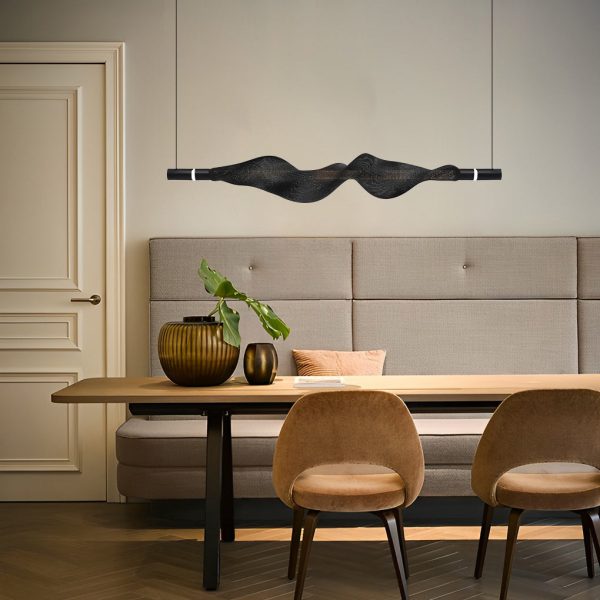 Creative Strip Electroplated Aluminum LED Modern Dining Room Chandelier - Image 2