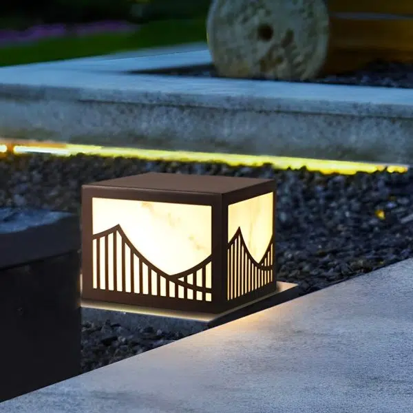 Waterproof LED Mountain Scenery Modern Solar Deck Post Lights Lawn Lights - Image 6