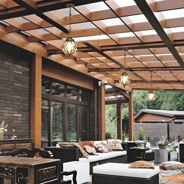 Glass Ball Aluminum Waterproof American Style Outdoor Chandelier Light - Image 6