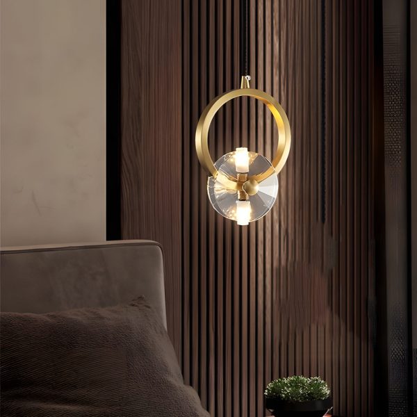 1/3-Light Round Copper Crystal LED Pendant Light - Image 6