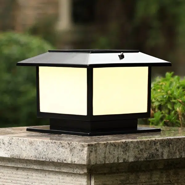 Square Three Step Dimming LED Waterproof Solar Fence Post Lights - Image 4