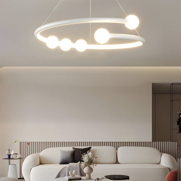 Minimalist Ring Ball 3 Step Dimming LED Nordic Chandelier Hanging Lamp - Image 4