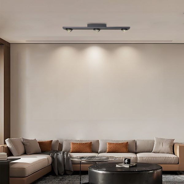 Modern Aluminum Black Long Bar Wall-Washing LED Ceiling Light - 3/4/5-Light - Image 2