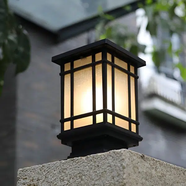 Outdoor Waterproof 3 Step Dimming Black Modern Solar Fence Post Lights - Image 3