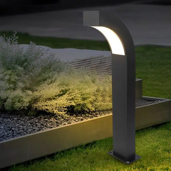 Minimalist Curved 24 inch Bollard Light Waterproof LED Landscape Lighting for Pathway - Image 2