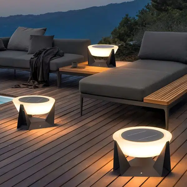 Waterproof LED Gray Modern Outdoor Solar Deck Post Lights Pillar Light - Image 6