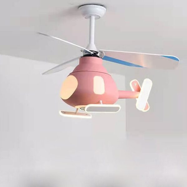 Cartoon Creative Aircraft Design LED Downrods Ceiling Fan Light - Image 2