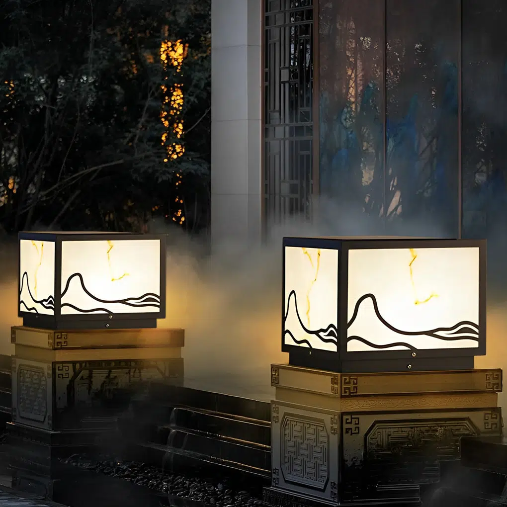 4-43ea64bf-62a0-441a-ac83-9b87ee80f1cf.jpg Waterproof LED Mountain Scenery Intelligent Solar Solar Post Caps Lights - Image 1